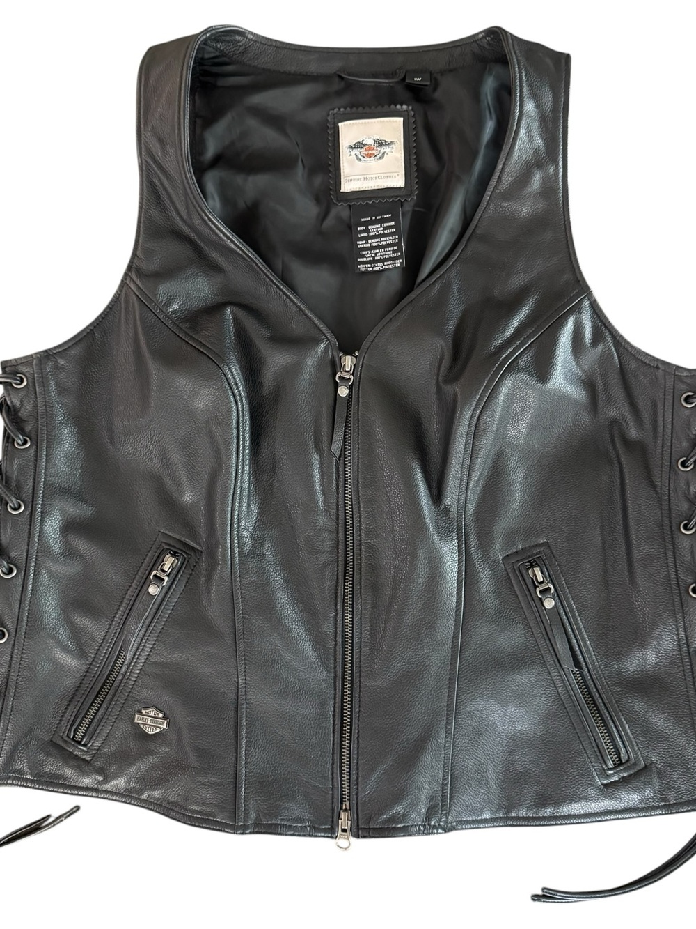 Harley-Davidson Avenue Black Leather Vest - Picture 13 of 13